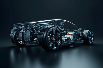 3D Illustration of Innovative Automotive Concepts - Generative AI