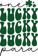 One Lucky Para St. Patrick's Day Retro T-shirt