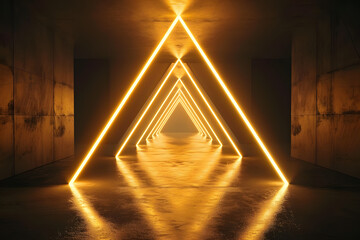 Luminous Background: Golden Triangle Tunnel - Generative AI