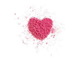 Heart shaped pink eye shadow