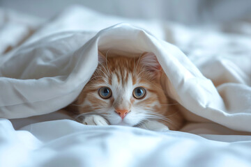 cat on the bed, AI generated image