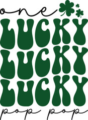 One Lucky Pop Pop St. Patrick's Day Retro T-shirt