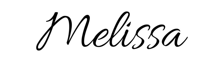 Fototapeta premium Melissa - black color - female name - ideal for websites, emails, presentations, greetings, banners, cards, books, t-shirt, sweatshirt, prints, cricut, silhouette,