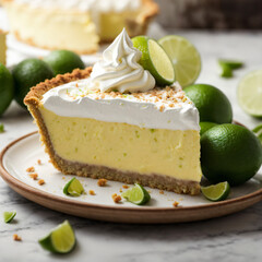 Florida Key Lime Pie - Tangy Citrus Bliss with Whipped Cream