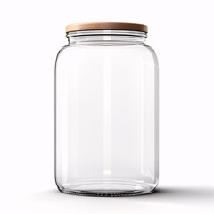 Glass jar kitchen utensil (with clipping path) isolated on white background 