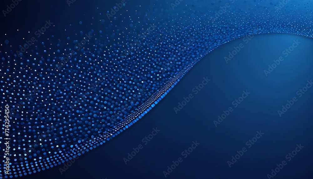 Poster dark blue dots in 3d perspective vector abstract background, multimedia internet information theme, 