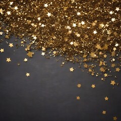 Golden glitter is sprinkled around adding to the festive and elegant mood of the image. 