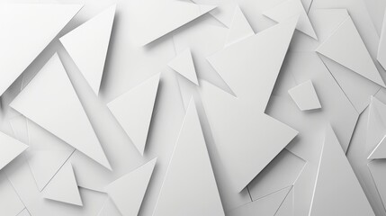 3D white geometric abstract background overlap layer on bright space with rounded triangles effect decoration. Graphic design element modern style concept for banner, flyer, card, cover, or brochure  - obrazy, fototapety, plakaty