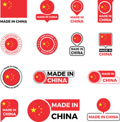 Made in China - Zertifikat, Label, Emblem, Aufkleber, Sticker, Stempel