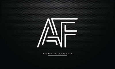Alphabet Letters AF or FA Logo Monogram