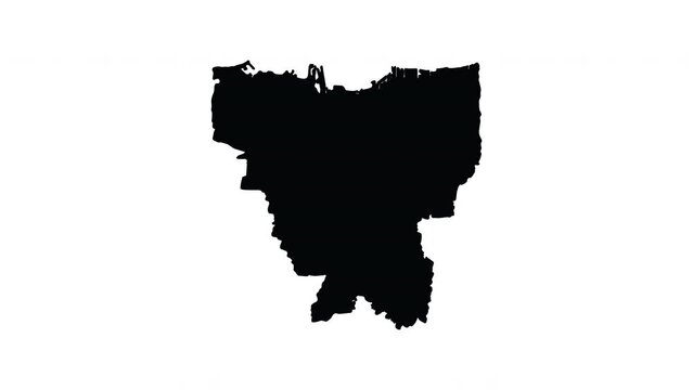 Animation forms a map of the city of Jakarta in Indonesia