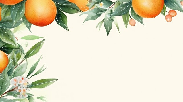 Citrus blossom frame with copy space.