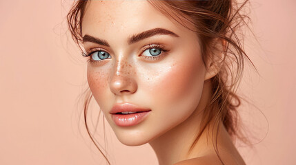 Naklejka premium Flawless Beauty with Natural Glow