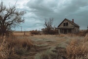 Atmospheric ghost town with abandoned structures and lore