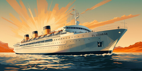 Ship Paintings,Collection by 
Slonewland,Matson Lines Luxury Liner Matsonia
