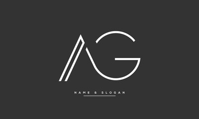 AG or GA Alphabet letters icon logo monogram