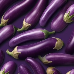 Close-Up Eggplants Background. Fresh Vegetable Harvest