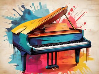 Pop Art Illustration eines Pianos