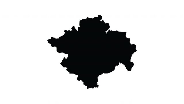 Animation forms a map of South Sumatra province in Indonesia