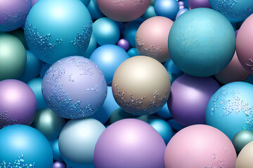 Colorful pastel color spheres seamless background