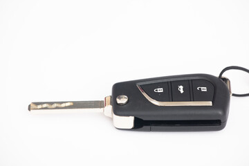 Modern car flip key isolated on white