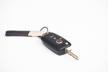 Modern car flip key isolated on white
