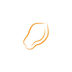 Simple abstract fruit and vegetable logo outline stroke unique