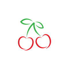 Simple abstract fruit and vegetable logo outline stroke unique