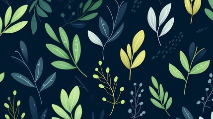 Fototapeta premium seamless background picture with leaf pattern, leaves, trees, tree branches
