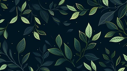 seamless background picture with leaf pattern, leaves, trees, tree branches
