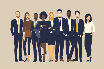 Obraz premium business people in groups standing in a portrait