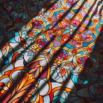 Radiant Elegance: Stained Glass Window in Artistic Splendor