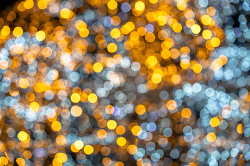 Christmas yellow, white lights, bokeh, background