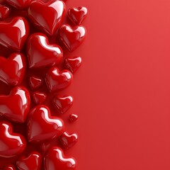 red Valentine's day background with copy space