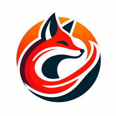 Obraz premium color silhouette fox logo isolated on white background