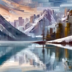 northern lake painting