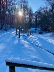 Auf dem Weg zum Ochsenkopf bei Hamma bei der Kaffeem&uuml;hle im Winter