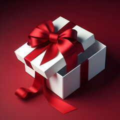 Valentines Day Gift Box, Red background, Christmas box