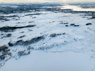 The peatland in Gule-/Stavikmyrane nature reserve in winter ( More og Romsdal, Norway).