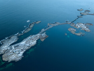 The Atlantic Ocean Road in winter (Nordmore, Norway).