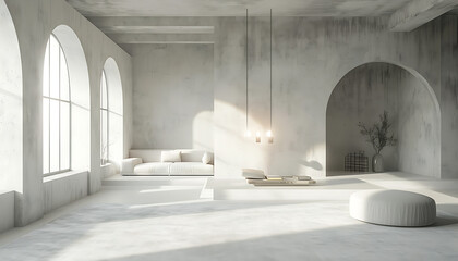 Modernes rustikales Wohnzimmer mit einem Sofa 