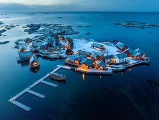 Foto auf Acrylglas Atlantikstraße Haholmen - the fishing village on island near the Atlantic Ocean Road (Norway).