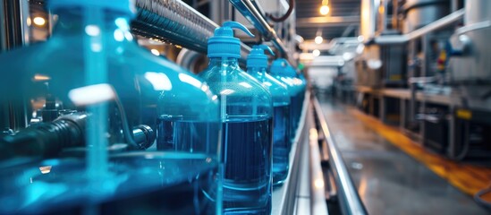 Manufacturing detergent and fabric softener in a chemical facility. - obrazy, fototapety, plakaty
