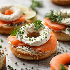 New York Style Bagels with Lox and Cream Cheese - A Savory Delight