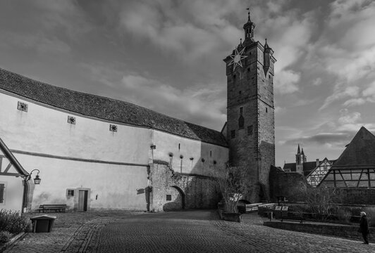 Scenic view of the medieval city of Rothenburg.