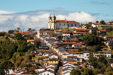 View of Ouro Preto, Minas Gerais, Brazil. World Heritage Site by UNESCO.