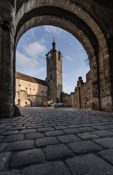 Scenic view of the medieval city of Rothenburg.
