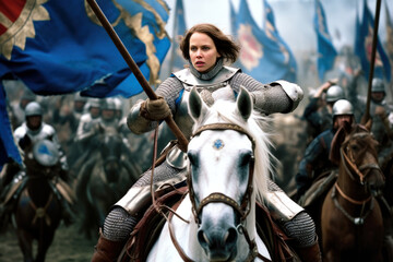 Naklejka premium Joan of Arc is a patron saint of France (generative AI)