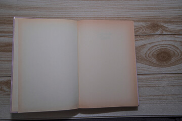 libro abierto sobre  mesa madera color claro
