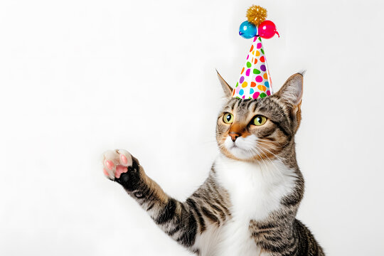 Festive Feline Party Fun - Generative AI